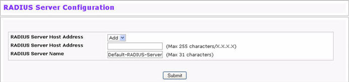 RADIUS Server Configuration-Add Server