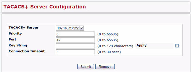 TACACS+ Configuration-Server Added
