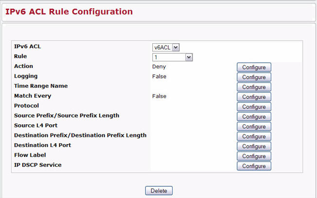 IPv6 ACL Rule Configuration (Create Rule)-2