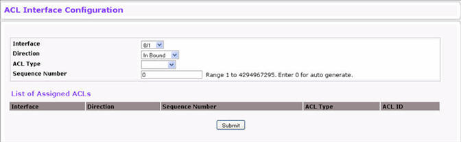 ACL Interface Configuration