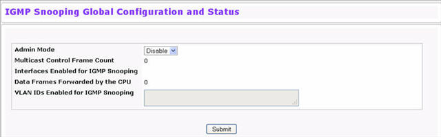 IGMP Snooping Global Configuration and Status