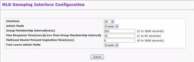 MLD Snooping Interface Configuration