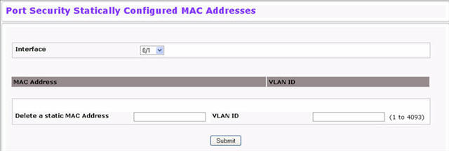 Port Security Statically Configured MAC Addresses