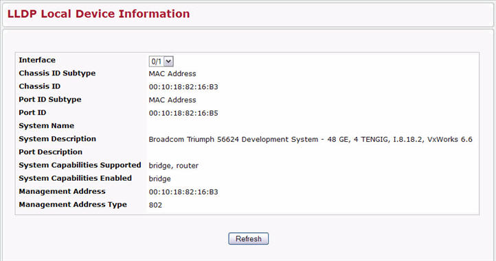 LLDP Local Device Information