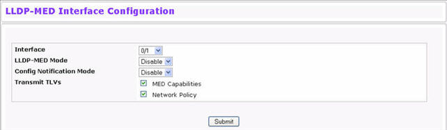 LLDP-MED Interface Configure