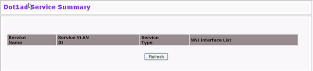 Dot1ad Service Summary