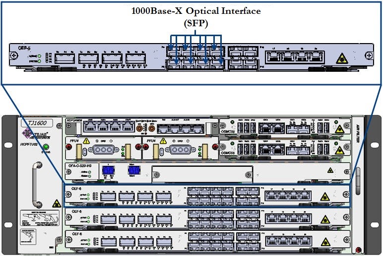 Connecting CEF-5 Card Interface- 1000BASE-X
