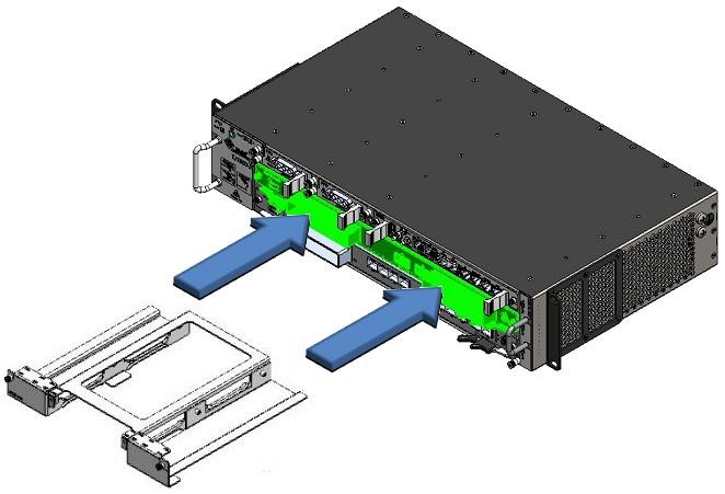 Sliding FPUADP01 Adapter Card into HCPADP01