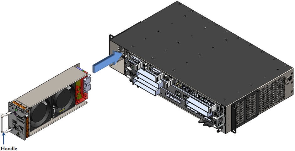 Sliding Fan Tray Unit into the chassis