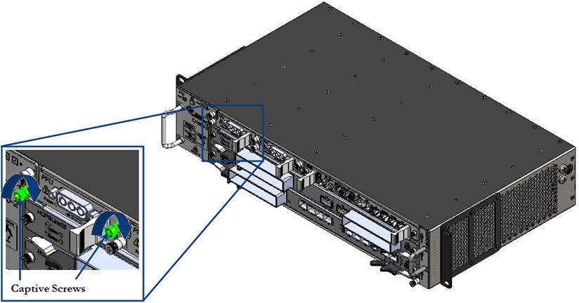 Tightening Captive Screws on Power Filter Unit