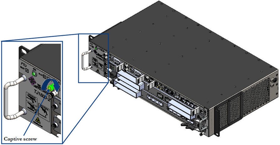 Tightening Captive screw on Fan Tray Unit