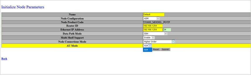 Initialize Node Parameters- TJ1600 Type-11SR with HCPXCC03