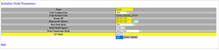 Initialize Node Parameters- TJ1600 Type-11SR with HCPXCC04 (640G)