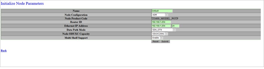 Initialize Node Parameters- TJ1600 Type-2SR