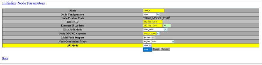 Initialize Node Parameters -TJ1600-6