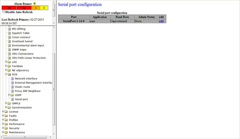 Serial port configuration