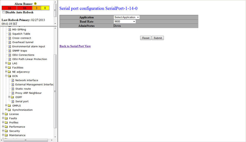 Serial port configuration