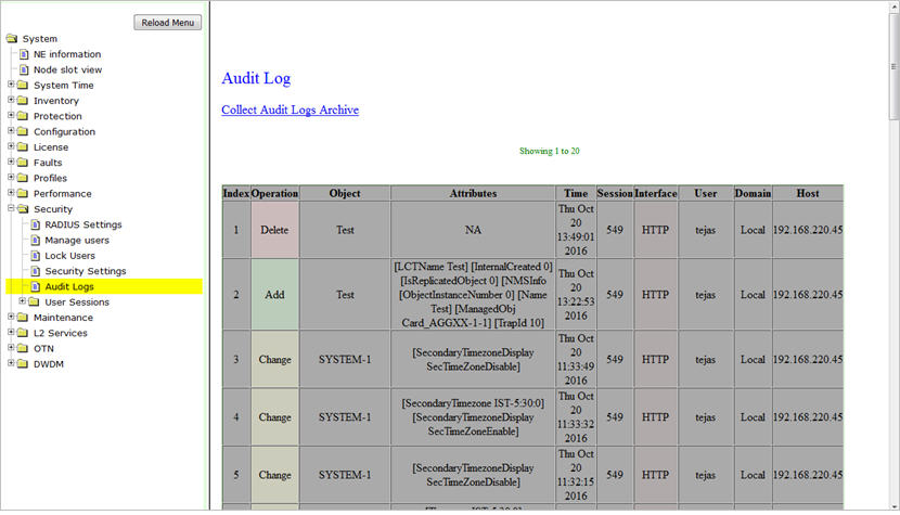 Audit Log