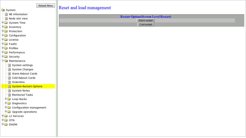 Reset and load management