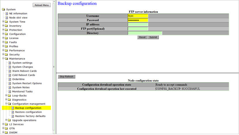 Backup configuration