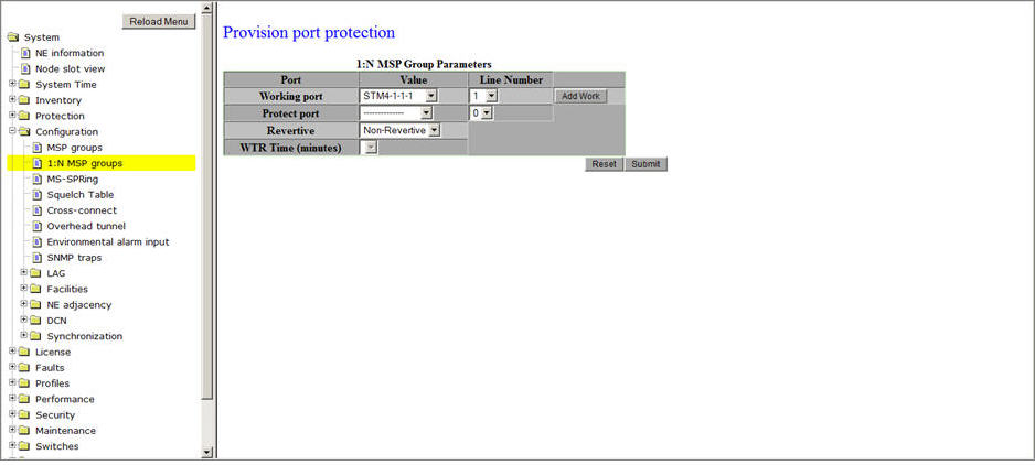 Provision port protection- 1:N MSP group