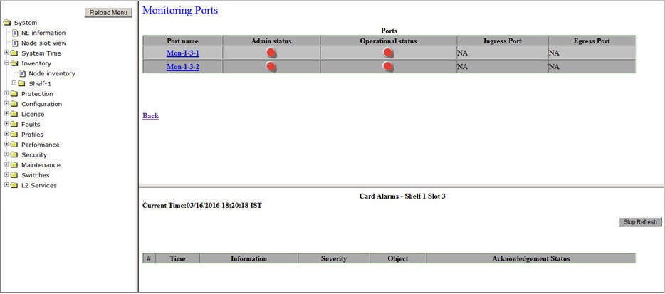 Monitoring Ports- OFA Card