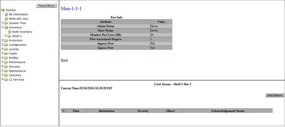 Monitor Port Info- OFA Card