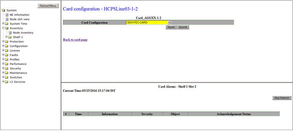 HCPSLine03 Card configuration- FEC SDH mode