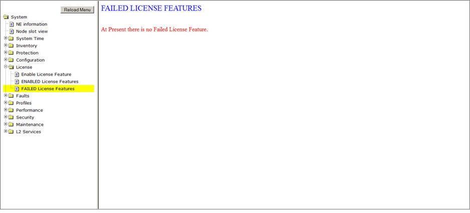 Failed License Features