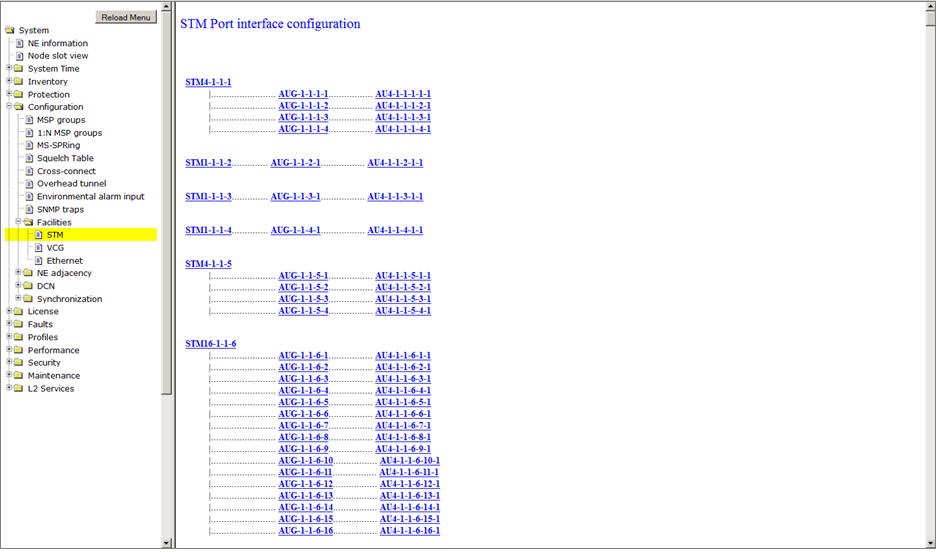 STM Port interface configuration