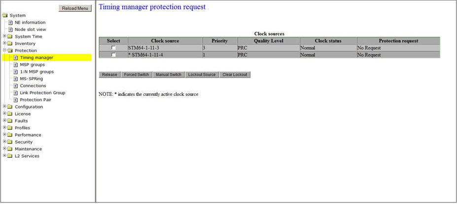 Timing manager protection request