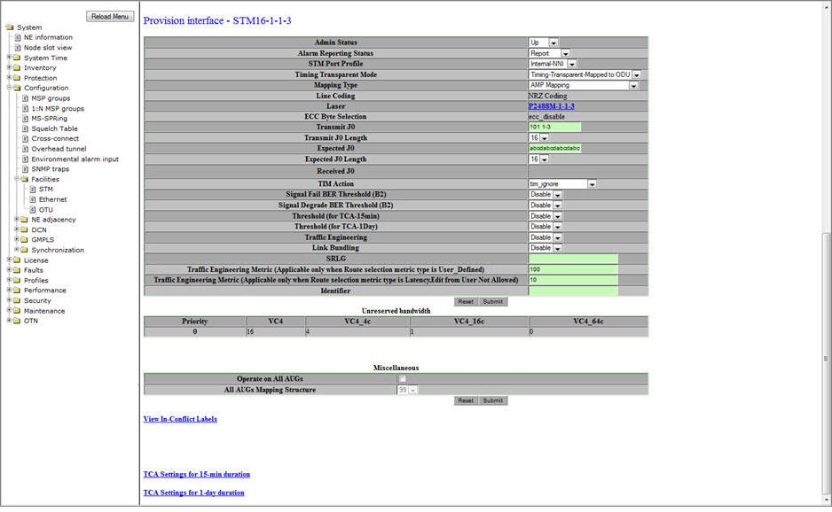 Provision interface - STM Port