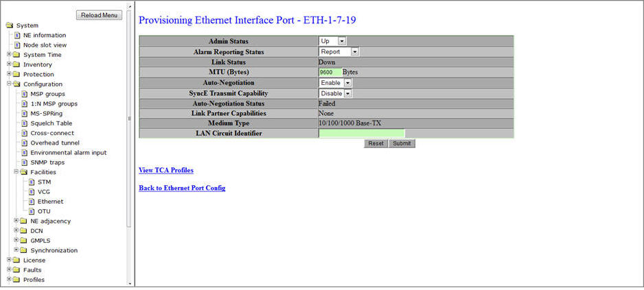 Provisioning Ethernet Interface Port