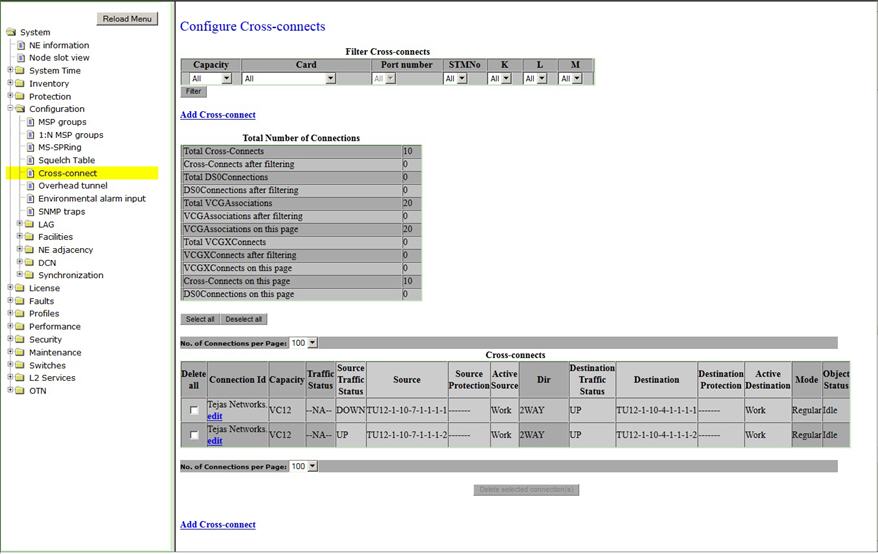 Configure Cross-connects preview pane