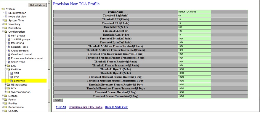 Provision New TCA Profile