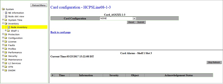 Card configuration- HCPSLine08 card