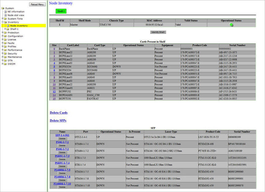 Node Inventory preview pane