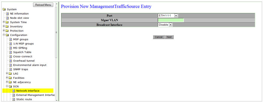 Provision New ManagementTrafficSource Entry