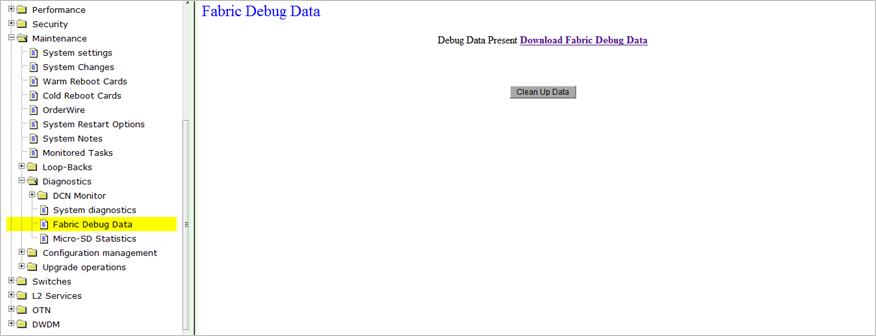 Clean up Fabric Debug Data