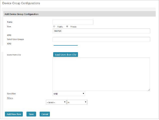 Add device group configuration