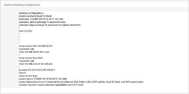 Baseline running configuration