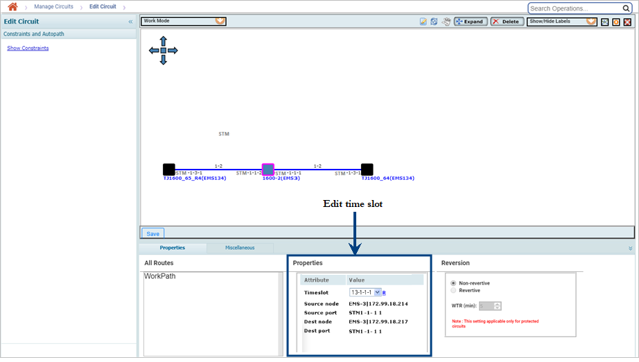 Edit timeslots for passthrough nodes