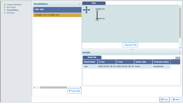 Create MPLS-TP Service- Step 4 (PseudoWires- Auto Path)