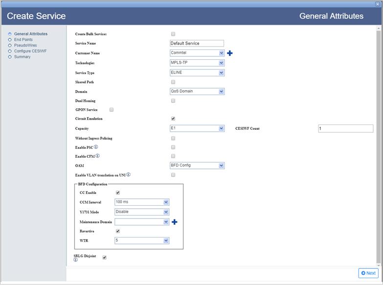 Create CEM Service- Step 1 (General Attributes)