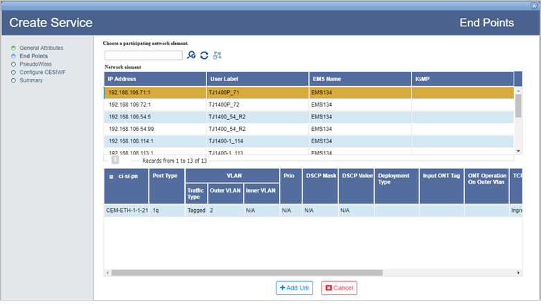 Create CEM Service- Step 2 (Adding End Points)