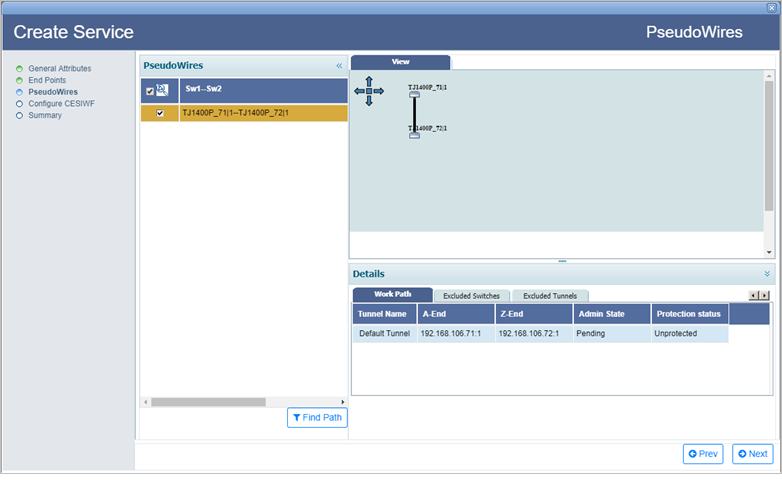 Create CEM Service- Step 3 (PseudoWires- Auto Path)