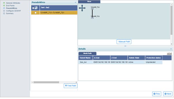 Create CEM Service- Step 3 (PseudoWires- Direct Path)