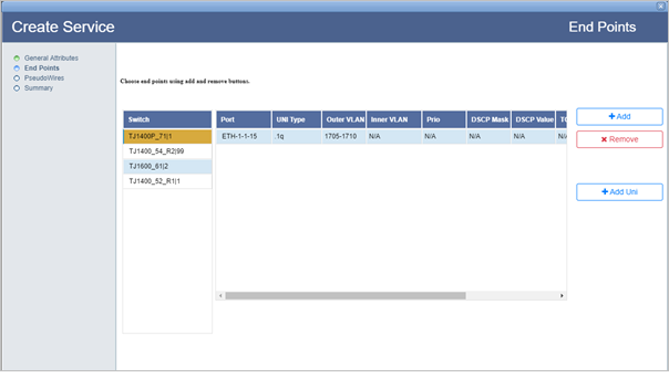 Create Full Mesh Service- Step 2 (End Points added)