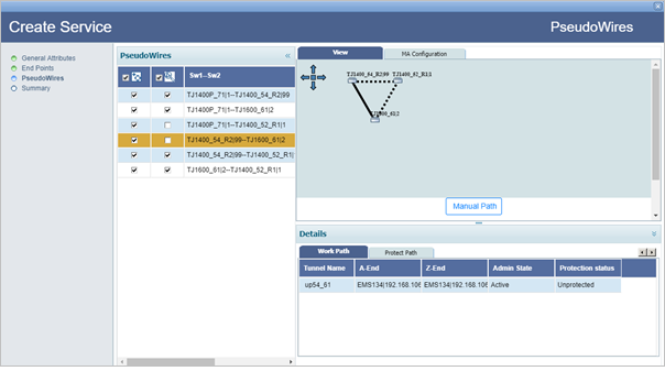 Create ELAN services with full mesh- Step 3 (Partial Link Selection- Graphical View)