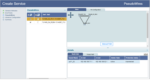 Create ELAN services with Hub and Spoke- Step 3 (PseudoWire added)